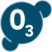 A blue icon of an O3 chemical used for the CLEAR water management system.